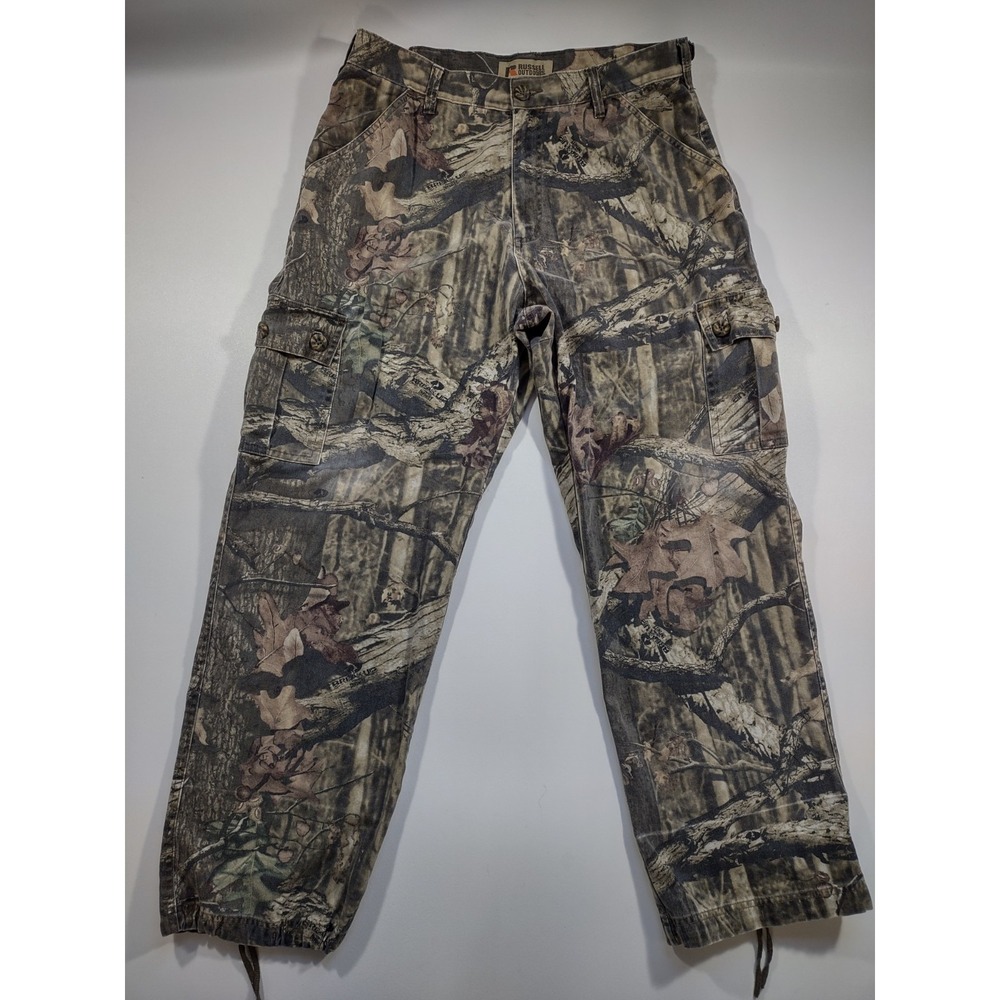 Russell Outdoors Camo Pants Mens M Mossy Oak Break-up Infinity Cargo‎ Hunting